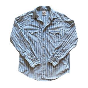 Lucky Brand Blue Tribal Print Button Down Shirt